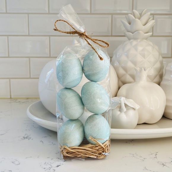Pottery Barn Blue Speckled Egg Vase Filler - Picture 1 of 10